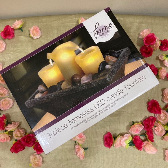 Home Elements 3-Piece Flameless LED Candle Fountain Battery Operated - Picture 4 of 15